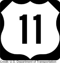 US Route 11 Sign