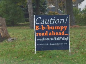 Bull Valley Bumpy Road Sign