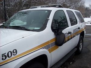 McHenry County Sheriff's Department Damaged Car