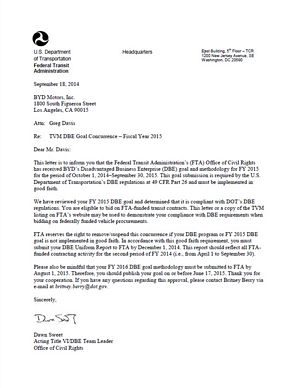 FTA Letter to BYD