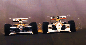Mansell v Senna GIF