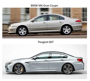 BMW M6 Gran Coupe compared to Peugeot 607