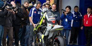 Valentino Rossi tests the 2013 Yamaha YZR-M1