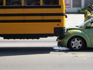 Volkswagen Beetle-School Bus Crash