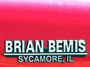 Brian Bemis Dealership Tag, Sycamore, Illinois