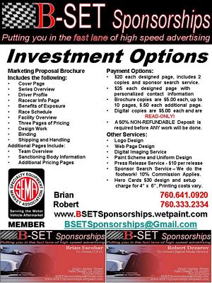 B-Set Sponsorships Investment Options
