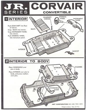 Chevrolet Corvair AMT Jr. Series Model Kit Instructions
