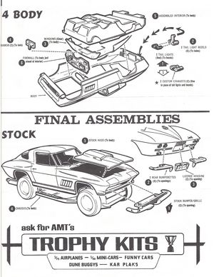 1967 Chevrolet Corvette Sport Coupe AMT Model Kit Instructions