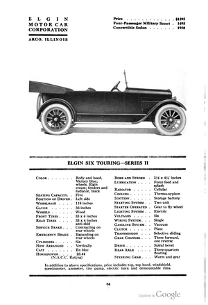 Elgin Six Touring Car - Series H