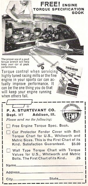 Engine Torque Specifications P.A. Sturtevant Co.