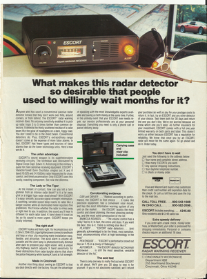 Escort Radar Detector Advertisement