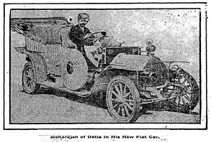 Maharajah of Datia in his Fiat