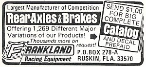 Frankland Racing Equipment Advertisement