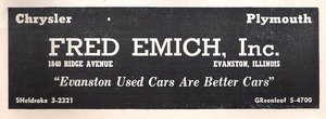 Fred Emich, Inc. Advertisement