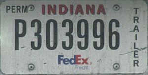 Indiana FedEx Freight License Plate