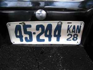 Kansas 1928 License Plate