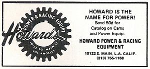 Howard's Power & Racing Equipment Advertisement