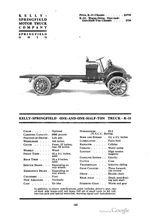 Kelly-Springfield One-and-One-Half-Ton Truck K-31