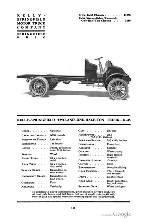 Kelly-Springfield Two-and-One-Half-Ton Truck K-35