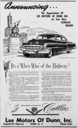 Lee Motors Cadillac Ad