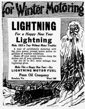 Lightning Motor Fuel Advertisement