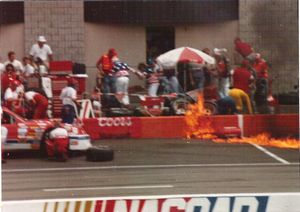 1988 Sterling Marlin Car at the 1988 Champion 400 Pit Fire