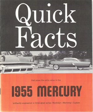 1955 Mercury Quick Facts Front Cover