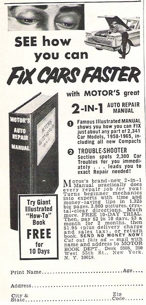 Motor's Auto Repair Manual Advertisement