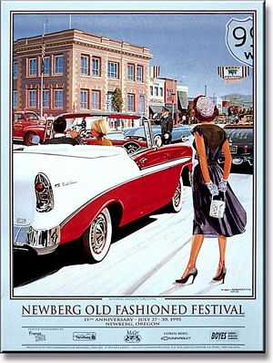 1995 Newberg Old Fashioned Festival Poster - 1956 Chevrolet Bel Air