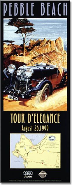1999 Pebble Beach Tour d'Elegance Poster - 1934 Lagonda M45