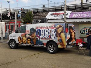 Rockford's Country Q98.5 Chevrolet Express at Rockford Speedway