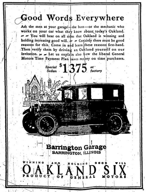 1925 Oakland Six Advertisement