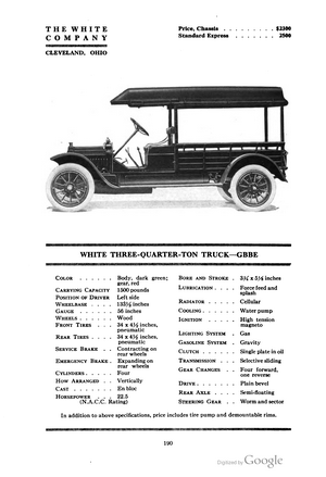 White GBBE Three-Quarter-Ton Truck