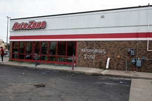 Vandalized AutoZone in Minneapolis