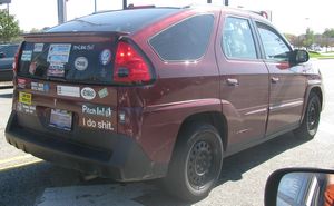 Pontiac Aztek with Bumper Stickers