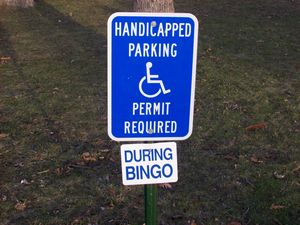 Handicapped Parking during Bingo