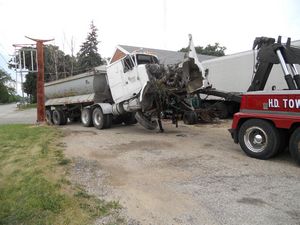 Crashed Dump Truck