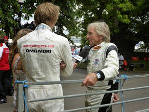 Derek Bell and Brendan Hartley at 2014 Goodwood Festival of Speed