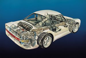 Porsche 959 cutaway