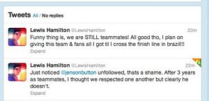Lewis Hamilton Tweet