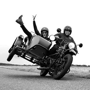 Ural Motorcycle Sidecar Jump