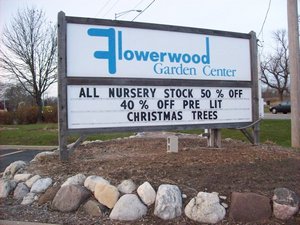 Flowerwood Garden Center Sign