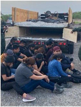 Federal law enforcement interdicted an alien smuggling operation that used the “tow-behind” trailer.
