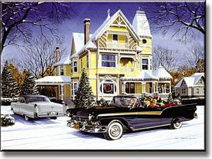 Top Down Christmas - 1957 Ford Fairlane 500 Skyliner Art