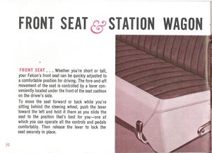 1961 Ford Falcon Owner's Manual Page 16: Front Seat & Station Wagon Rear Seat Adjustments