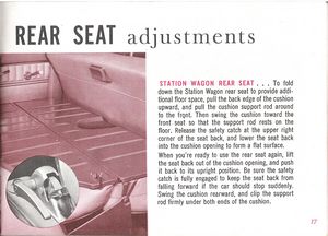 1961 Ford Falcon Owner's Manual Page 17: Front Seat & Station Wagon Rear Seat Adjustments