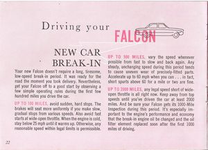1961 Ford Falcon Owner's Manual Page 22: New Car Break-In