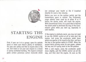 1961 Ford Falcon Owner's Manual Page 24: Starting the Engine