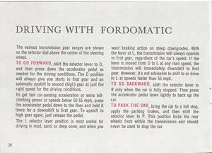 1961 Ford Falcon Owner's Manual Page 26: Driving with Fordomatic