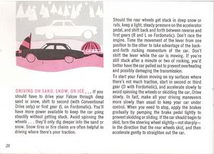 1961 Ford Falcon Owner's Manual Page 28: Driving on Sand, Snow or Ice